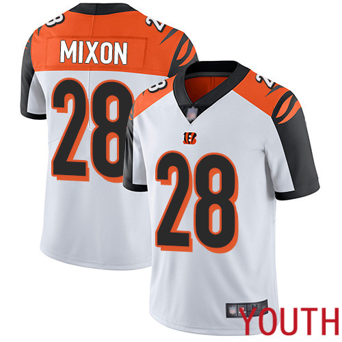 Cincinnati Bengals Limited White Youth Joe Mixon Road Jersey NFL Footballl 28 Vapor Untouchable